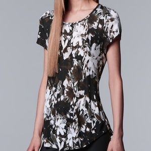 Vera Wang Print Scoop neck Tee